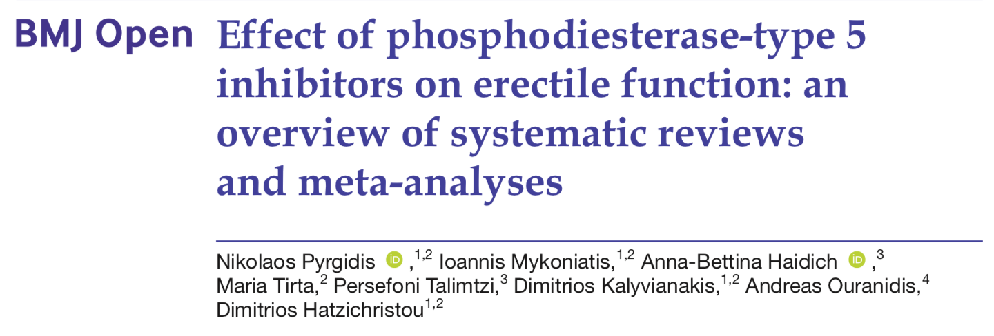 Effect of phosphodiesterase-type 5 inhibitors on erectile function an overview of systematic reviews and meta-analyses