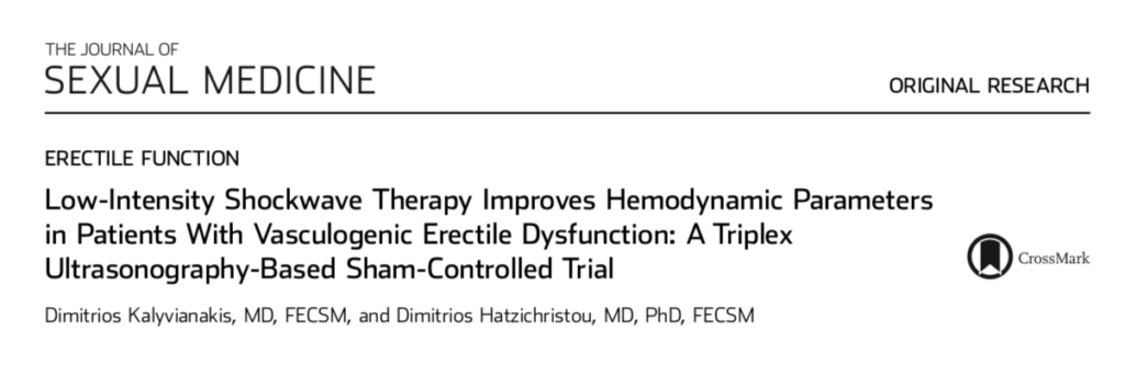 Low-Intensity Shockwave Therapy Improves Hemodynamic Parameters in Patients With Vasculogenic Erectile Dysfunction 