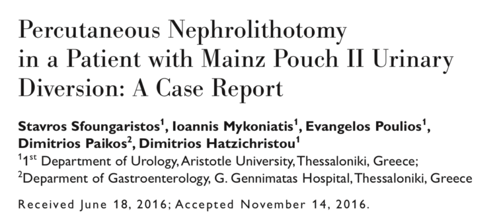 Percutaneous Nephrolithotomy in a Patient with Mainz Pouch II Urinary Diversion
