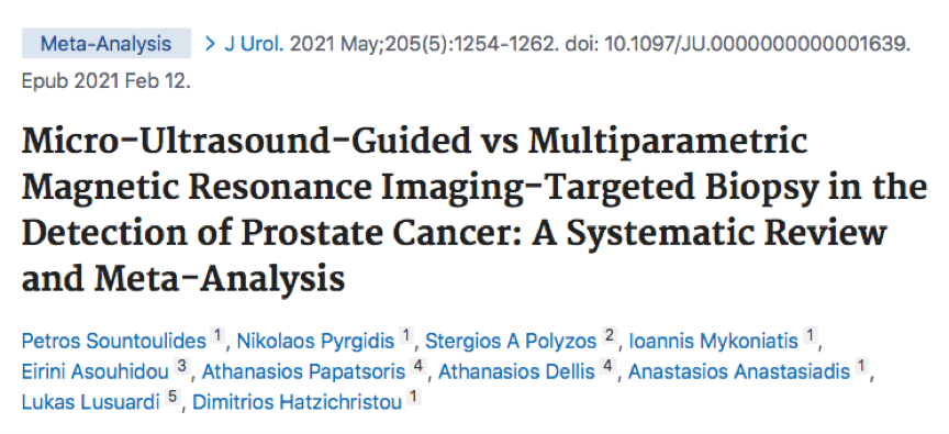 Δημοσίευση πάνω στην βιοψία στο περιοδικό Journal of Urology