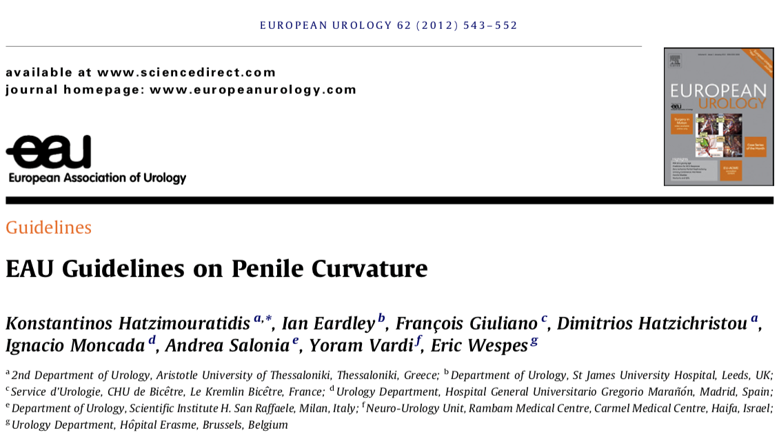 EAU Guildelines on Penile Curvature
