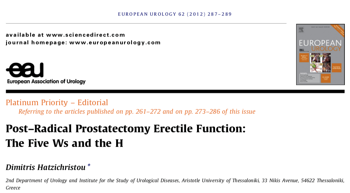 Post-Radical Prostatectomy Erectile Function