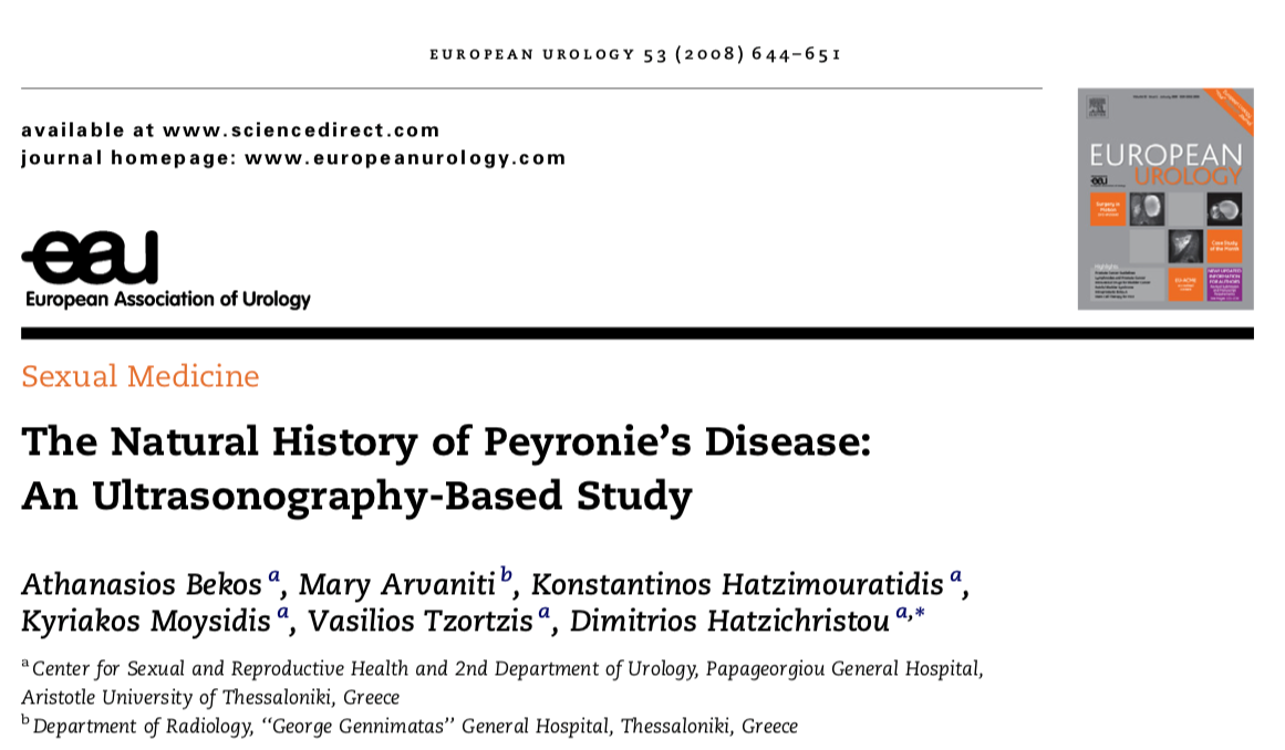 The Natural History of Peyronie's Disease