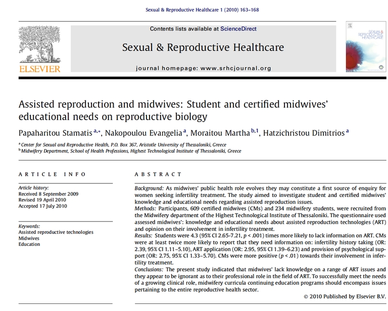 2. Assisted reproduction and midwives Student and certihed midwives' educational needs on reproductive biology