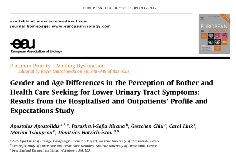 3. Gender and Age Differences in the Perception of Bother and Health Care Seeking for Lower Urinary Tract Symptoms