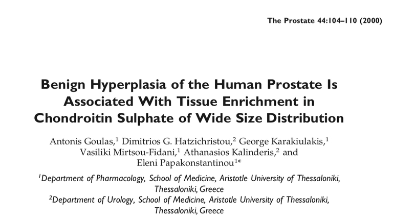 6. Benign Hyperplasia of the Human Prostate Is Associated With Tissue Enrichment in Chondroitin Sulphate of Wide Size Distribution